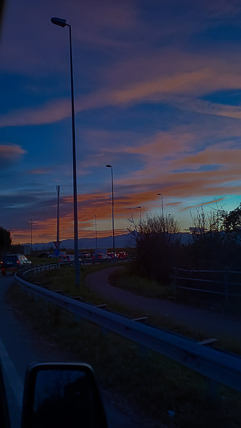 Tramonto, aesthetic, sfondo, lofi, paesaggio, cielo, chill HD phone wallpaper