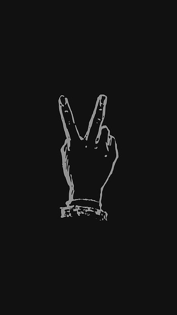 Dark peace sign, finger, sign language HD phone wallpaper