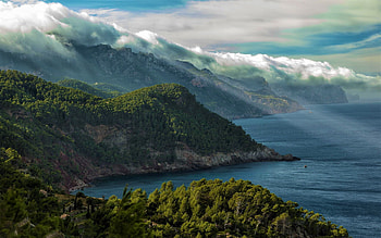 Mallorca, Spain, , Coastline, Coast, Forest, Landscape, Mountain HD wallpaper