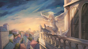 Anime Girls Wings Unfold In Glory , anime-girl, anime, artist, artwork, digital-art HD wallpaper