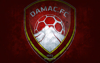 Damac FC, Saudi Arabian football team, burgundy background, Damac FC logo, grunge art, Saudi Pro League, Khamis Mushait, football, Saudi Arabia, Damac FC emblem HD wallpaper