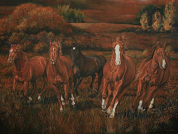 Wild Thunder, horses, running, strong, , autumn, wild HD wallpaper