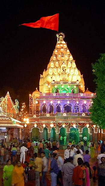 Ujjain Mahakal, Lighting, Temple HD phone wallpaper