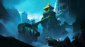 Mystic Ruins: A Fantasy Realm in Glory, fantasy, ruin HD wallpaper