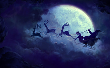 Santa Claus Moon, santa-claus, moon, celebrations, christmas HD wallpaper