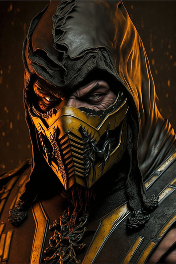 Scorpion, Scorpion (Mortal Kombat), AI Art, video game, Mortal Kombat HD phone wallpaper