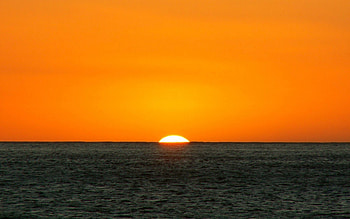 Sea, Sun, Horizon, Minimalism HD wallpaper