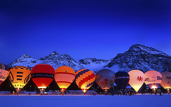GREAT NIGHT, nature, ballon, color, mountain HD wallpaper