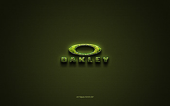 Oakley logo, green creative logo, floral art logo, Oakley emblem, green carbon fiber texture, Oakley, creative art HD wallpaper