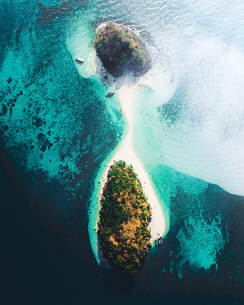 Nature, Sea, Boats, View From Above, Island HD phone wallpaper