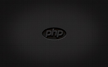 PHP carbon logo, , grunge art, carbon background, creative, PHP black logo, programming languages, PHP logo, PHP HD wallpaper