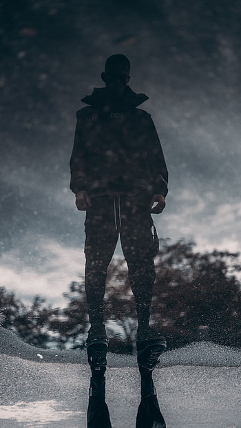 Water, Reflection, Dark, Silhouette, Human, Person HD phone wallpaper