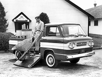 Chevrolet Corvair Rampside Truck, classic, chevrolet, car, 1960s, rampside, automobile, 60s, antique, corvair, chevy, truck HD wallpaper