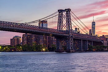Cities, Architecture, City, Building, Bridge, Evening HD wallpaper