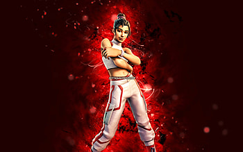 White Amplitude, , red neon lights, Fortnite Battle Royale, Fortnite characters, White Amplitude Skin, Fortnite, White Amplitude Fortnite HD wallpaper