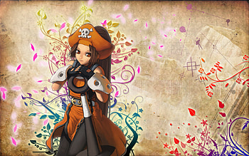 Femme, sexy, hot, cute, girl, long hair, dress, brown eye, armor, anime girl, anime, abstract, brown hair, female HD wallpaper