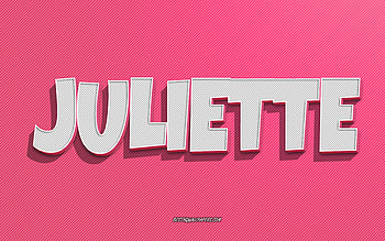 Juliette, pink lines background, with names, Juliette name, female names, Juliette greeting card, line art, with Juliette name HD wallpaper