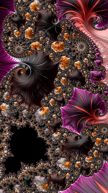 Fractal Art for your Smart or Tablet, black, purple, CGI, psychedelic, trippy, Abstract, fractal, abstract black, abstract purple HD phone wallpaper