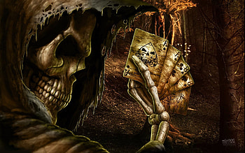 Dark Grim Reaper horror skeletons skull creepy cards games poker ace spades f | | 55426 | UP HD wallpaper