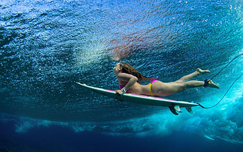 Surfing girl fascination, Wave conqueror, Beach paradise, Adventurous spirit HD wallpaper