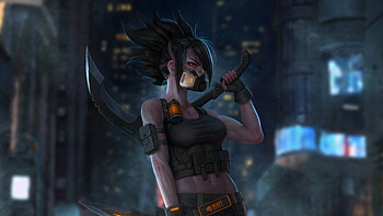 Akali Cyberpunk, artist, artwork, artstation HD wallpaper