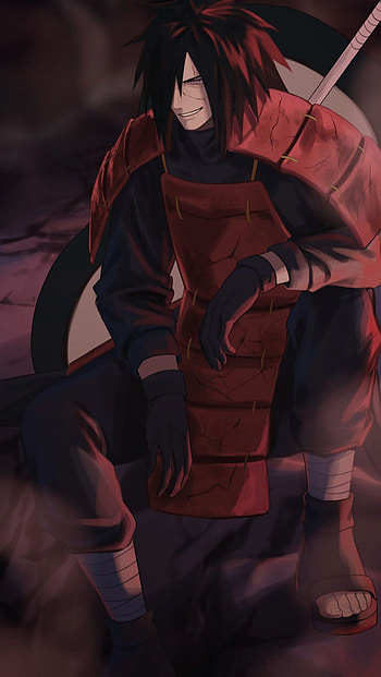 Uchiha Madara, naruto, red, art, japan, ninja, uchihamadara, anime HD phone wallpaper