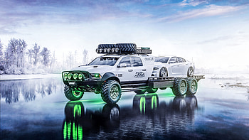 Winter, Ice, Cars, Car, Suv, Machine, Illumination, Backlight HD wallpaper