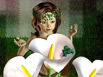 Cute girl and flowers, girl, fantasy, flower HD wallpaper