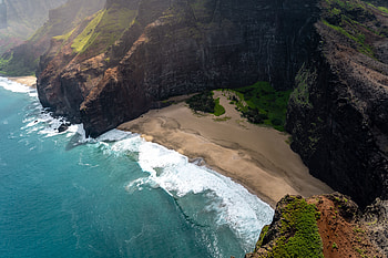 Coast, aerial view, beach, sea, nature HD wallpaper