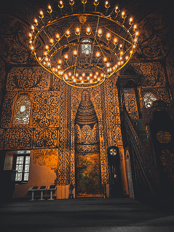 Mosque, gold, ceiling HD phone wallpaper