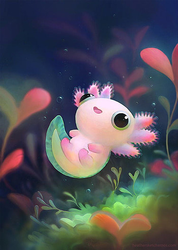Cute Axolotl , Kawaii Axolotl HD phone wallpaper