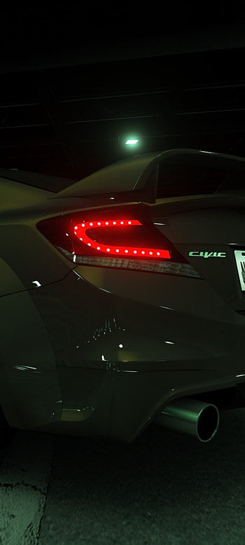 Honda Civic SI, automotive lighting, car, assetto corsa, mbd_design, LED, Taillights, shuto expressway HD phone wallpaper