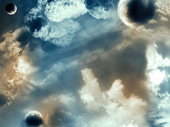 Landscape, Sky, Art, Planets, Clouds HD wallpaper