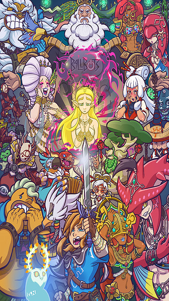Champions of Hyrule — Zelda, Link & Allies (Breath of the Wild ), Princess Zelda, Link, The Legend of Zelda, video game, The Legend of Zelda: Breath of the Wild HD phone wallpaper