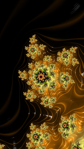 Fractal Art Trippy Psychedelic Background for Smart, yellow, black, colors, psychedelic, trippy, Abstract, fractal, abstract black HD phone wallpaper
