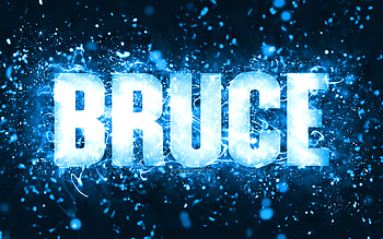 Happy Birtay Bruce, , blue neon lights, Bruce name, creative, Bruce Happy Birtay, Bruce Birtay, popular american male names, with Bruce name, Bruce HD wallpaper