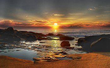 Sunset, sea, sky, nature, sunsets HD wallpaper
