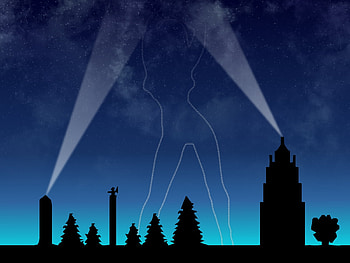 City Night-Lights, night, blue, city, fantasy, light, silhouette HD wallpaper