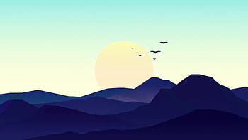 Birds Journey Home Minimal Sunset, minimalism, minimalist, sunset, birds, artist, artwork, digital-art HD wallpaper