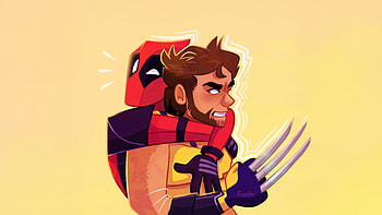 Battle Ready Deadpool And Wolverine Side By Side, wolverine, deadpool, deadpool-and-wolverine, superheroes, artwork, digital-art, deviantart HD wallpaper