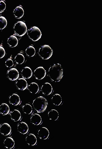 Bubbles, Dark, Circles, Bw, Chb HD phone wallpaper