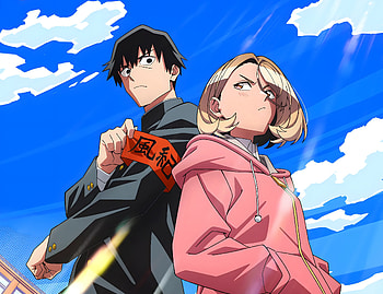 Anime: Klutzy Class Monitor & Short-Skirt Girl — Tougo & Poemu ( Quad ) HD wallpaper
