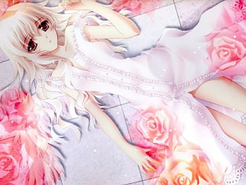 Girl In Flower Bath, anime girl, cute, beautiful HD wallpaper