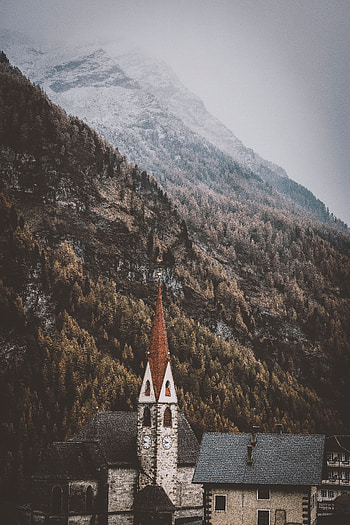 Cities, Mountains, Architecture, Building, Chapel, Spire HD phone wallpaper