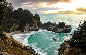 McWay Falls, Big Sur, coast, beach, nature HD wallpaper