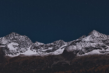 Mountain Covered With Snow , mountains, nature, stars HD wallpaper