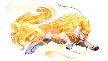 Lion Gold Painting Minimalism, lion, painting, minimalism, artist, digital-art, deviantart, flame HD wallpaper