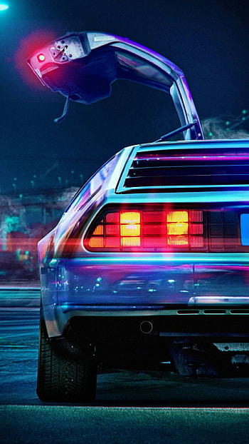 Cars , Delorean DMC, Delorean neon noir HD phone wallpaper