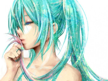 Thinking of You, daydreaming, vocaloids, Hatsune Miku, aqua hair HD wallpaper