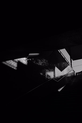 Dark, Bw, Chb, Ladder, Stairs, Tunnel HD phone wallpaper